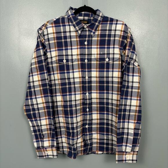 NWT C.O.F Studio Post Man Shirt Dark Blue Navy Medium - Picture 1 of 8